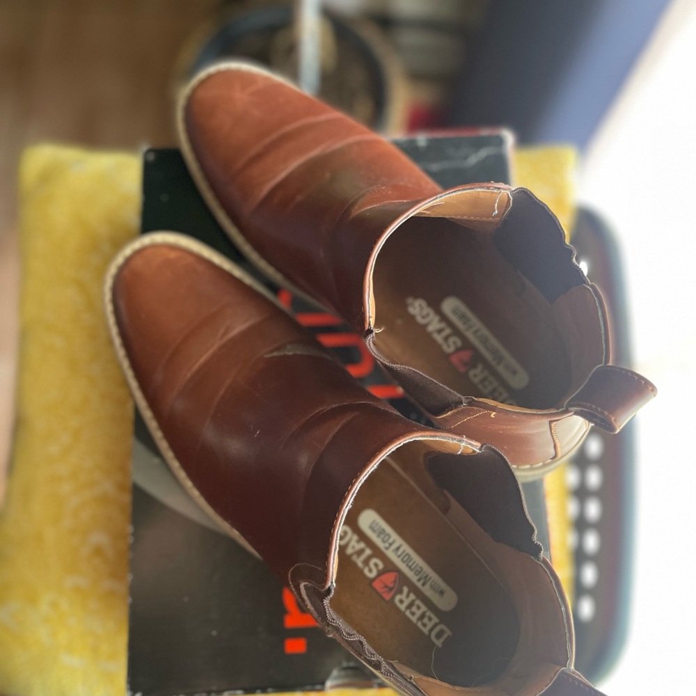 Deer Stags Men's Brown Leather Shoes